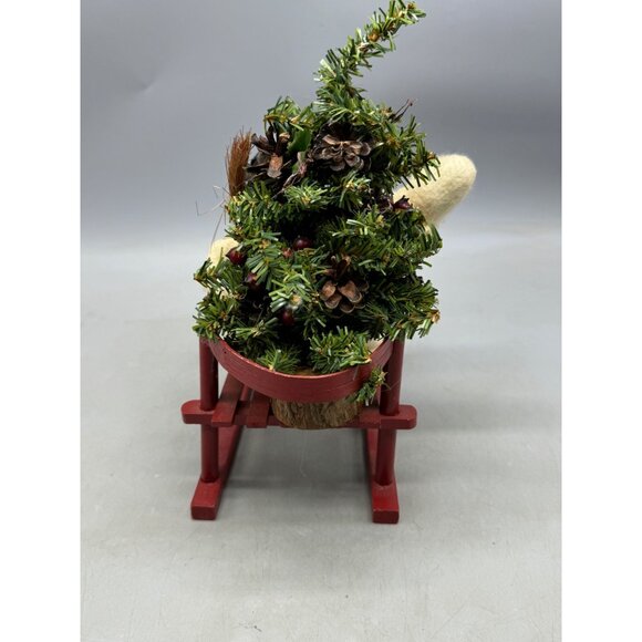 Christmas plush snowman sleigh figurine decor tree sheep tin bag white sparkle R - Picture 5 of 7